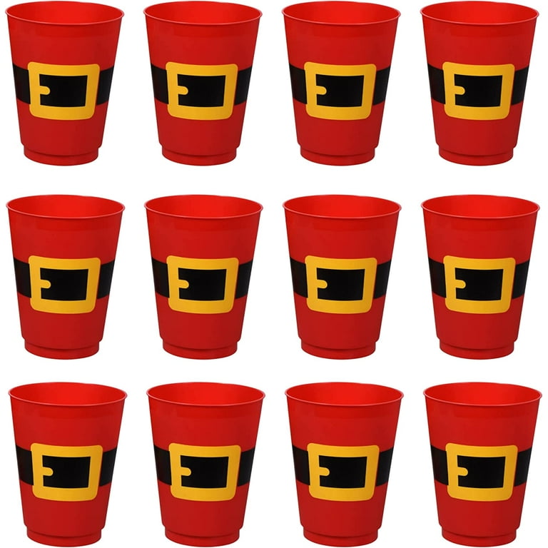 Santa's Belt Plastic Tumblers, 16 oz. - Set of (4)