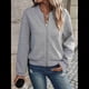 thumbnail image 4 of Chaqueta Informal de Mujer con Cuello Alto y Cremallera, Ideal para Otoño. Conjuntos con Bolsillos. Gris 5XL, 4 of 10