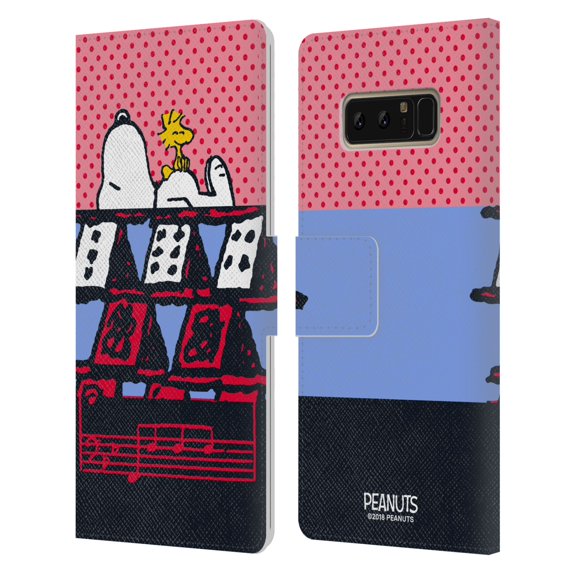 Head Case Designs Officially Licensed Peanuts Halfs And Laughs Snoopy & Woodstock 3 Leather Book Wallet Case Cover Compatible with Samsung Samsung Galaxy Note8 / Note 8