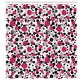 thumbnail image 2 of Ambesonne Pink and Grey Shower Curtain, Retro Circle Dots, 69"Wx70"L, Grey Pink Black, 2 of 4