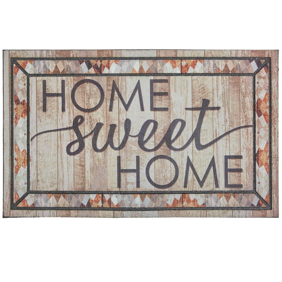 Mohawk Home Doorscapes Mat Rustic Sweet Home Mat Scatter, 1'6"x2'6", Tan & Cream