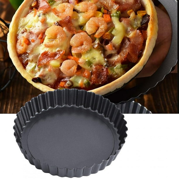 Molde Redondo De Acero Al Carbono Para Pastel Y Pizza, Bandeja Para Hornear Con Fondo Extraíble, Herramienta De Cocina De 8 Pulgadas