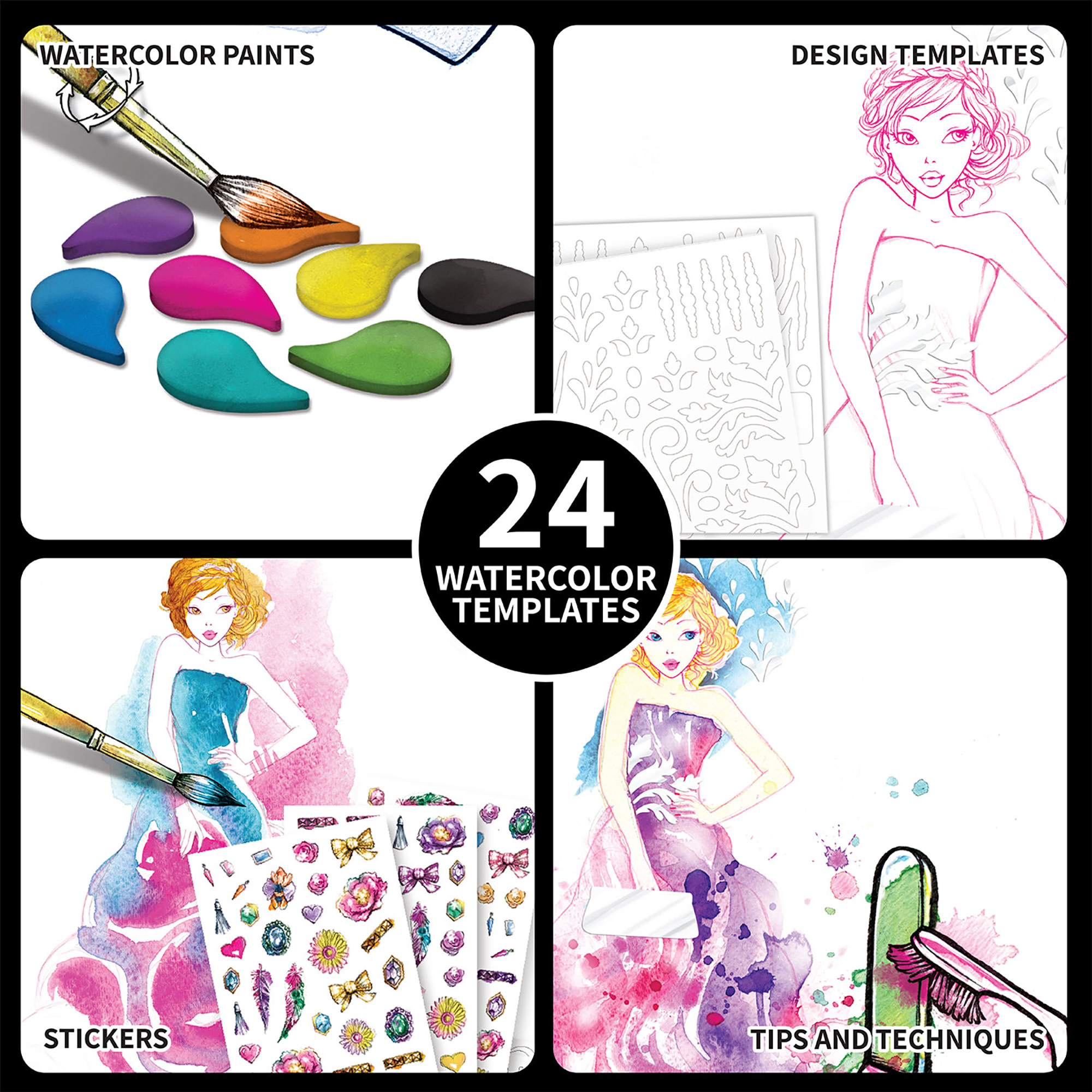 Style Me Up, Fashionista, Watercolor Painting Kit
