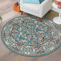 Unique Loom Narenj Collection Area Rug - Sheffield (5' 3" Round Blue/Beige)