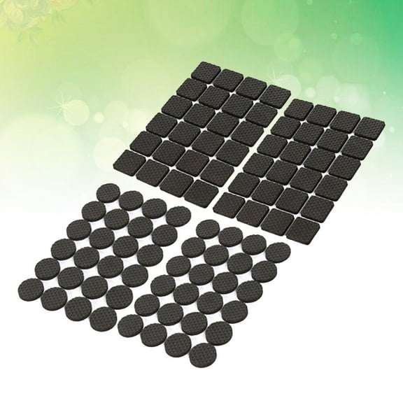FELTECHELECTR Furniture Grippers 4Pcs Non Skid Pads for Chairs and Couches Black Rubber 0.3in Round and Square