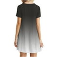 thumbnail image 6 of JTZGDY Dresses for Women Casual Tie Dye Gradient Color Block Print Summer Short Sleeve Round Neck Graphic Tshirt Dress Loose Flowy Beach Vacation Sundress Black M, 6 of 6