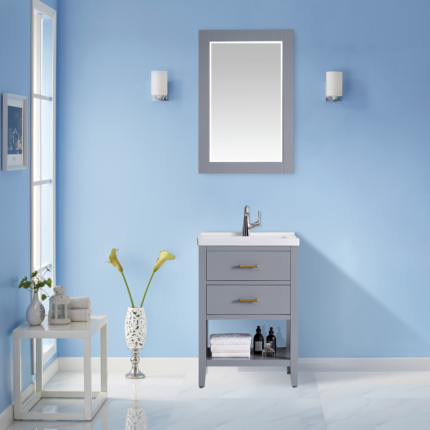 F R 24 Inch Bathroom Vanity And Sink Combo With Storage Gray Bathroom Vanity 24 Inch Modern Bathroom Sink Vanity Small Bathroom Vanity With Sink Mirror Not Included Walmart Com Walmart Com