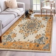 thumbnail image 2 of Burnt Orange Boho Washable Rug 4x6 Area Rug for Living Room Bedroom Non Slip Indoor Floor Rectangle Carpet Soft Low Pile Large Southwestern Ethnic Geometric Entryway Rugs for Dining Room Office Home, 2 of 9