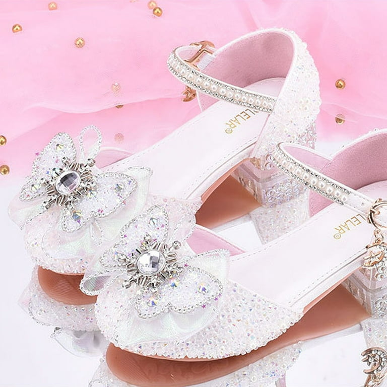 Girls Shoes White High Heels New Children s High Heels Little Girls Shoes Stage Performance Dress Shoes For Size 6 7 Years Walmart