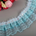 thumbnail image 2 of Embroidered Lace Trim,5 Yards Multi-color 45mm Printing Dots Pleated Trim Mesh Lace Ribbon Sewing Sequins Embroidered  Craft, 2 of 7
