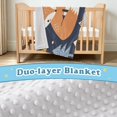 thumbnail image 4 of 31"x41" Super Soft Blanket with Double Layer Dotted Backing Cozy Dotted Fleece Blanket for 6M-5Y, Red-fox Printed, 4 of 8