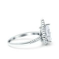 thumbnail image 2 of Halo Art Deco Solitaire Accent Pear Wedding Bridal Ring CZ 925 Sterling Silver Size 7, 2 of 6