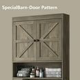 thumbnail image 5 of Furnihold Over The Toilet Storage Cabinet with Barn Doors, 32.3''W Farmhouse Bathroom Over Toilet Shelf Space Saver with Toilet Paper Holder, Gray, 5 of 7