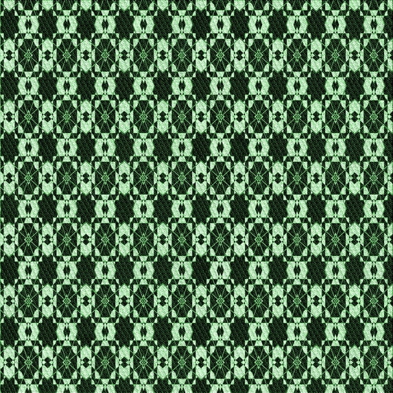 Ahgly Company Indoor Square Patterned Pastel Green Area Rugs, 5' Square