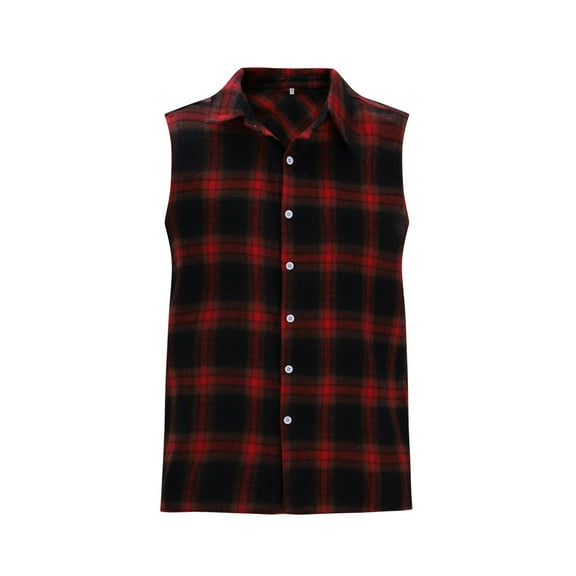 yillto Mens Sleeveless Tops Button down Plaid Tank Shirts Summer Casual Blouse Top for Beach Vacation