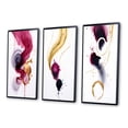 thumbnail image 3 of Designart "Fluidity Exquisite Magenta Ink Clouds V" Abstract Painting Framed Wall Art Set Of 3 - Gold Modern Frame Gallery Wall Set For Home Decor, 3 of 6
