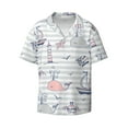 thumbnail image 5 of PAYOHTO Marine Theme Striped Mens Hawaiian Casual Short-sleeved Shirt Tropical Summer Beach Button Down Shirts, 5 of 7