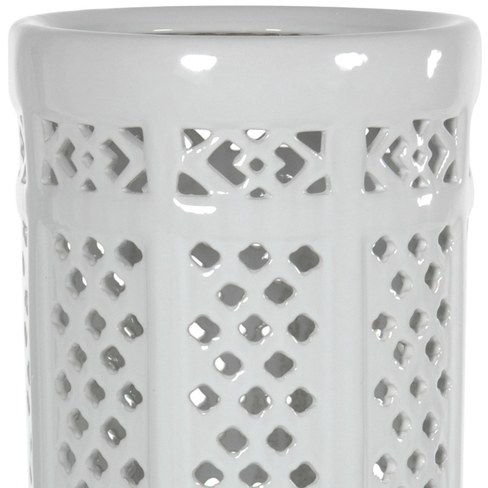 Red Lantern 17" Carved Lattice Decorative Umbrella Stand