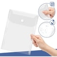 thumbnail image 5 of Clear Plastic Envelopes for Documents, 5x7 Inch Waterproof Plastic Envelopes with Snap Closure Clear Envelope Pouch Stamp and Die Storage Pockets Document File Folders for Home Office, 1 Pc, 5 of 7