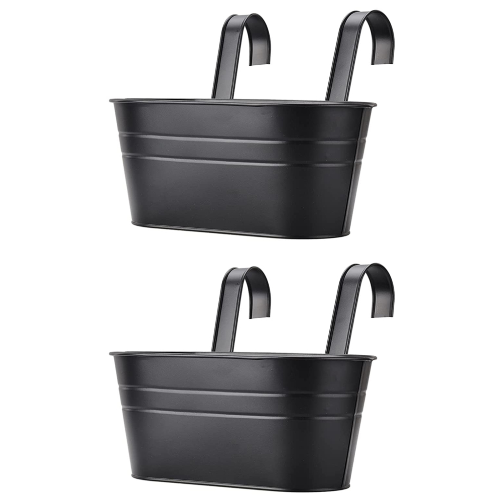 Hanging Planter Pot Garden Retro Bucket Planter With Detachable Railing