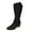 Black, variant on Ladies Boots Women Fashion Cowboy Riding Casual Warm Middle Heels Middle Tube Shoes Knee High Boots Side Zipper Soft Shoes for Women Comfortable Pointed Toe Slouchy Boots with Buckle Straps