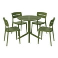 thumbnail image 5 of WestinTrends Playa Modern 5-Piece Resin Round Patio Dining Table Set with Stackable Patio Dining Chairs, Olive Green, 5 of 15