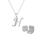 thumbnail image 1 of Juwaliy Collar de Inicial para Mujer Letra H 925 Plata de Ley Alfabeto Dije de Nombre Personalizado con Monograma con Brillo Joyería Regalo para Madre Esposa Hija, 1 of 9