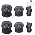thumbnail image 4 of Kit de patinaje Soidarity 6 unids/set rodillera muñequera codera Ropa Deportiva negro rojo M, 4 of 6