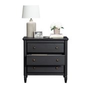 (2 pack) My Texas House Monroe 3-Drawer Nightstand with USB, Raven Black Oak