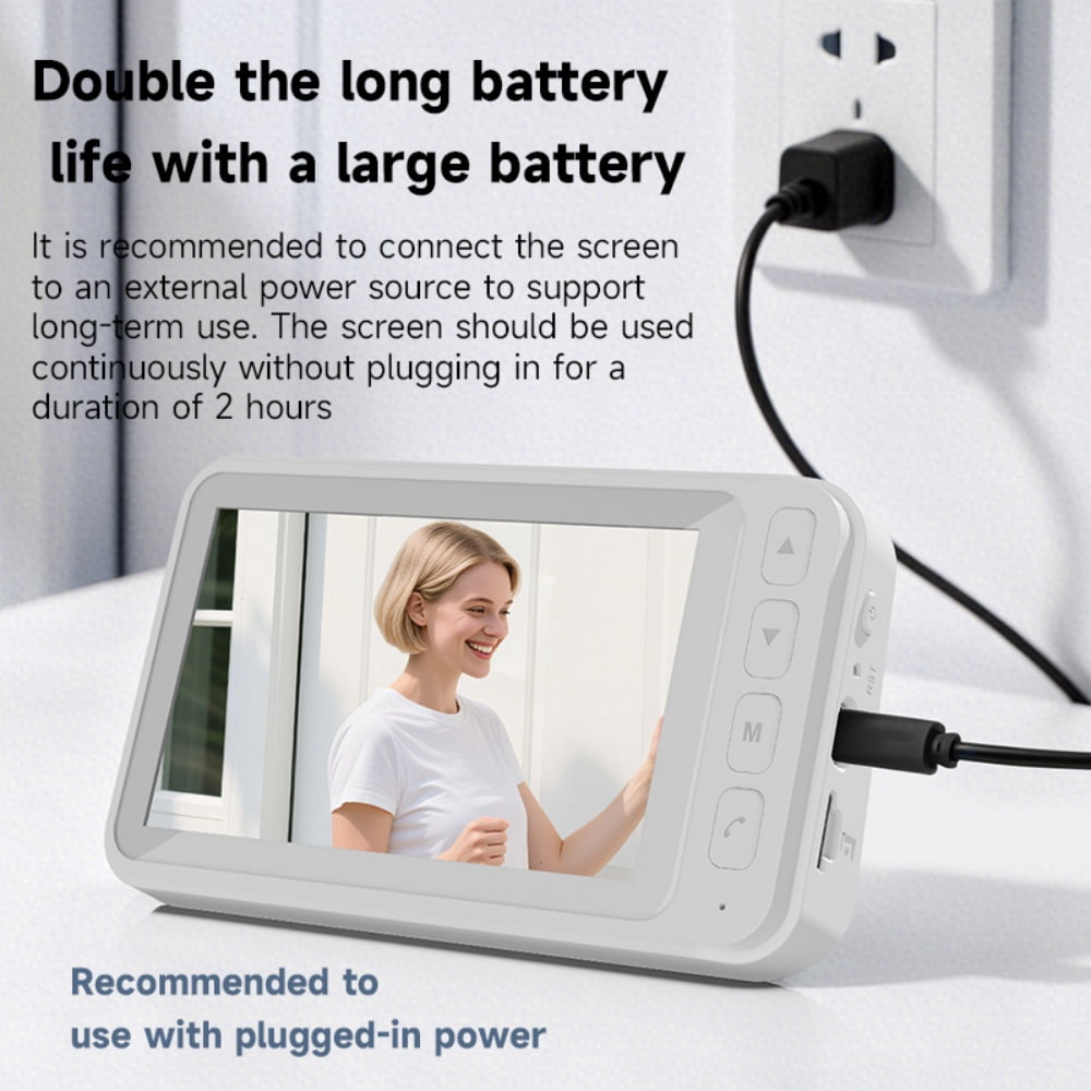 Wireless Video Doorbell with 4.5" IPS Display Screen, 720P HD 120° Wide Angle Door Bell Camera with Night Vision, 2-Way Intercom 1000mAh Battery Local Storage No WiFi No App for Home Security
