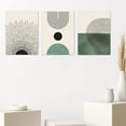 thumbnail image 4 of Sage Green Boho Wall Art Set of 3, Minimalist Framed Geometric Line Sun Green Canvas Artwork Paintings, Modern Boho Room Decor, Sage Green Abstract Wall Art for Living Room, Bedroom, Bathroom, Office, 4 of 6
