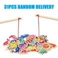 thumbnail image 3 of Magnetic Fishing Game 31pcs Wooden Fish Rod Parent-child Creative Interactive Toy for Kids Gift, 3 of 8