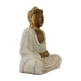 thumbnail image 6 of Wood Buddha Statue – Hand Carved Whitewashed Dhyana Mudra Sculpture, Zen Meditation Décor - 12" tall x 10" wide x 5.5" deep, 6 of 9