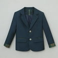 thumbnail image 4 of Kids Blazer Long Sleeve Lapel V Neck Single Breasted Jackets Preppy Style Casual Trendy Outwear With Pockets (9-10 Years, Navy-B), 4 of 6