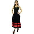 thumbnail image 2 of Bimba Women's Elastic Waist Mid-Calf Flared Georgette Skirt Boho Chic Skirt, 2 of 8