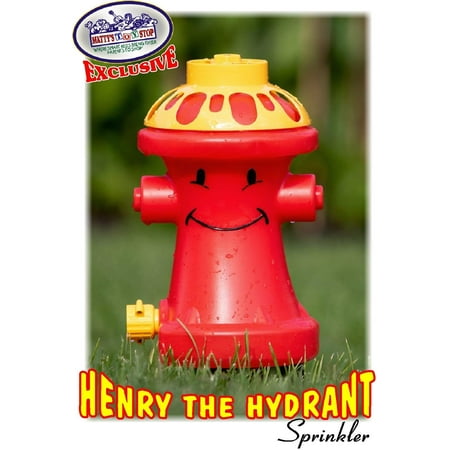 Matty's Toy Stop Henry the Hydrant Water Sprinkler for Kids, Attaches to Standard Garden Hose & Sprays Up to 10 Feet High & 16 Feet Wide, Measures 10.75