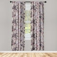 thumbnail image 3 of Ambesonne Floral Curtains, Iris Flowers Watercolor Art, Pair of 28"x84", Eggplant Dried Rose, 3 of 5