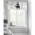thumbnail image 4 of Kitchen Cafe Valance Curtain for Small Windows,Farm Animal Cow Pig Cock Stacked Rod Pocket Short Valances Rustic Wooden Board Window Treatment Panel for Living Room/Bedroom/Bathroom,60x18in, 4 of 9