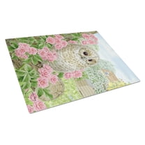 Caroline's Treasures Tawny Owlet Glass Cutting Board Large