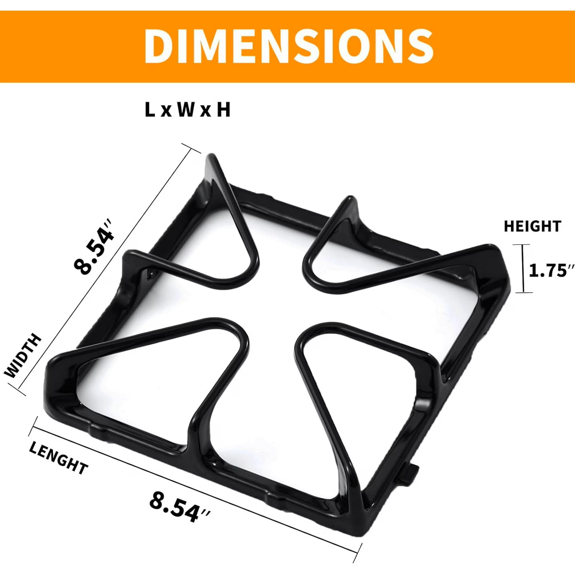 Premium WB31K10034 Gas Range Surface Burner Grates Replacement Parts For GE Stove Parts  Cooktop Parts Cast Iron Gas Stove Rack, Top Burner Rack Sets 4-Pack