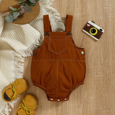 

NIUREDLTD Toddler Kids Girls Boys Pockets Sleeveless Overalls Romper Jumpsuit Cloths