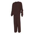 thumbnail image 5 of Women's 2 Piece Zip Up Sweatshirt and Jogger Set, Solid Color Casual Set, Loungewear Outfit, Drawstring Waist Tracksuit, Two Piece Activewear Set Coffee M, 5 of 9