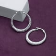 thumbnail image 4 of LeCalla 925 Sterling Silver Hypoallergenic Light-Weight Diamond-Cut Click Top Hoop Earrings Jewelry Gifts for Women and Teen 30MM, 4 of 9