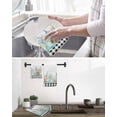 thumbnail image 5 of Coastal Corals Shells Kitchen Dish Towels for Drying Dishes Set of 4, Ocean Marine Life Sstarfish Black Plaid Waffle Weave Microfiber Hand Tea Bathroom Towels Quick Dry & Absorbent Towel 12x12, 5 of 7