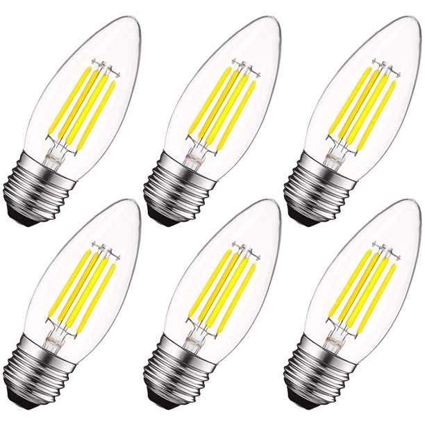 Luxrite Edison Candelabra Dimmable LED Light Bulbs 5W (60W Equivalent