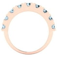 thumbnail image 5 of 1.53 ctw Wedding Band for Women - 18K Rose Gold Natural Sky Blue Topaz Stackable Eternity Ring, 5 of 6