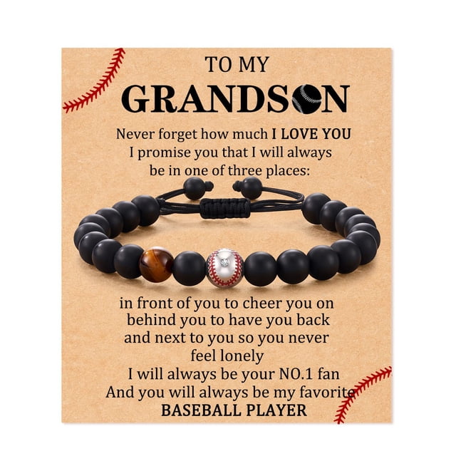 Pulsera de cuentas de fútbol, regalo, pulsera de entrenador de fútbol esmerilada negra, pulsera de béisbol de ojo de tigre