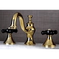 thumbnail image 3 of Kingston Brass KC7162PKX Robinet de Lavabo à Large Diffusion avec Poignée Croisée en Laiton, Laiton Poli, 3 of 4