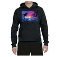 thumbnail image 2 of Wild Bobby, Jumping Whale During Beach Sunset, Animal Lover, Unisex Graphic Hoodie Sweatshirt, Black, Small, 2 of 3