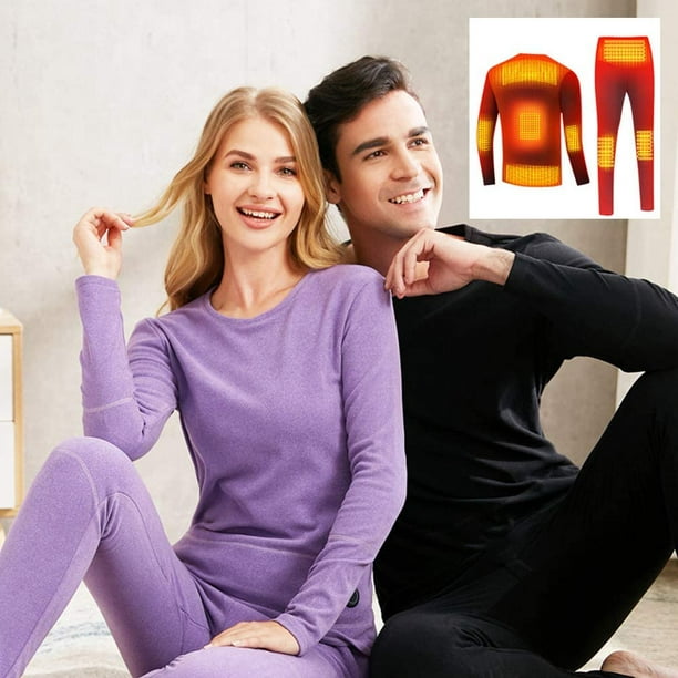 Heated Underwear with App Control and 8 Heating Elements, Washable  Temperature Adjustable Winter Heated Baselayer Clothing, USB Electric Heated  Thermal Underwear for Men&Women 